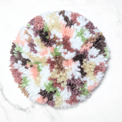 Handmade DIY Round Latch Hook Kit - Neutral Boho