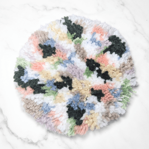 Handmade DIY Round Latch Hook Kit - Neutral Coastal