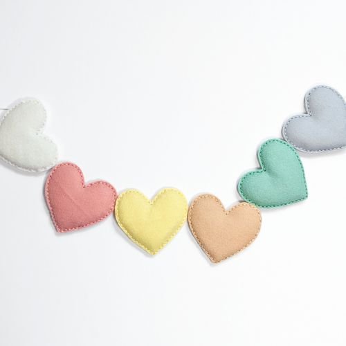 Felt Heart Garland | Felt Heart | Wall Decor | Neutrals - BlueRhubarb