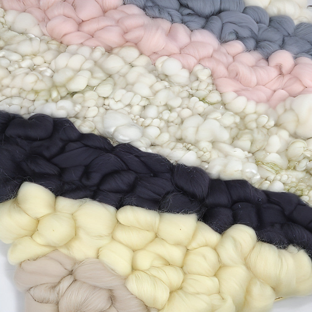 Golden Canvas | White Coil Art Yarn | 12x12 Wall Hanging | Pink Yellow Grey Black - BlueRhubarb