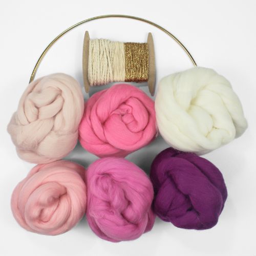 Weaving Kit | Gold Threads | Round Wall Hanging | DIY - BlueRhubarb