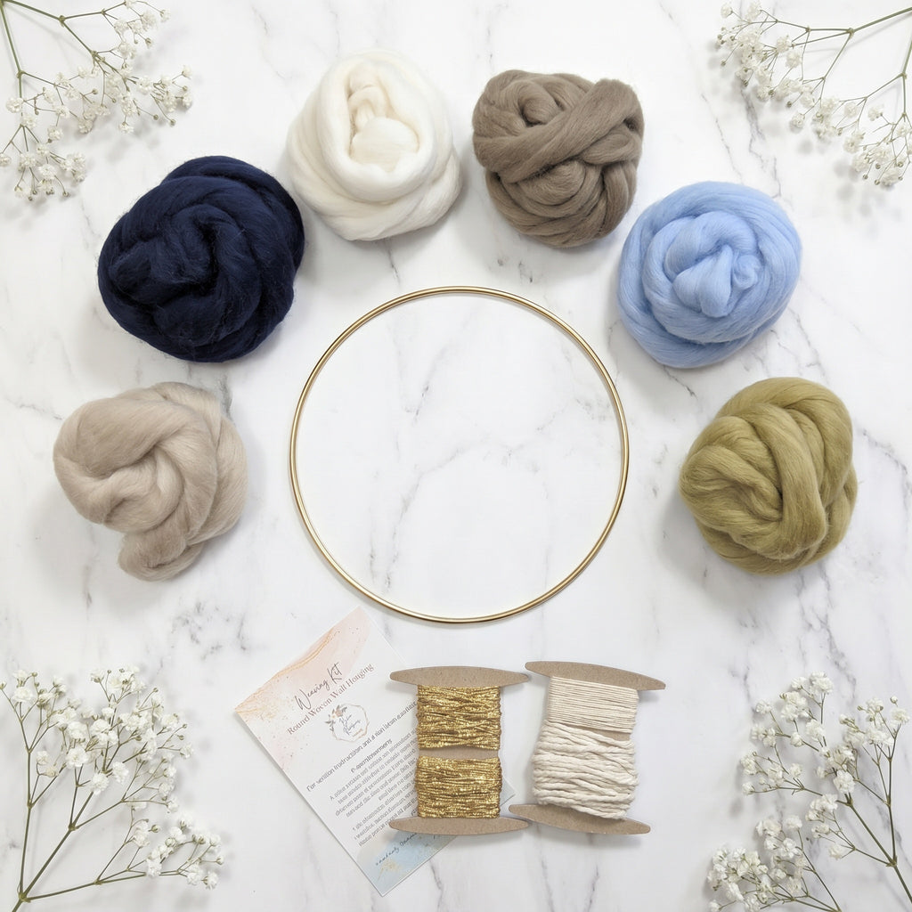 DIY Weaving Kit For Beginners - Neutral Blue Tones