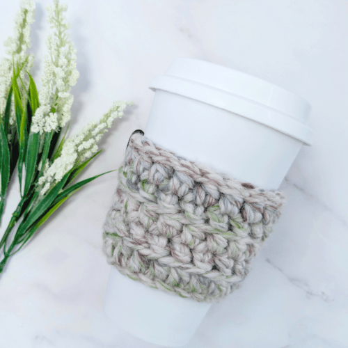 Crochet Cup Cozy Sleeve – Handmade Reusable Coffee Sleeve - Fern - BlueRhubarb