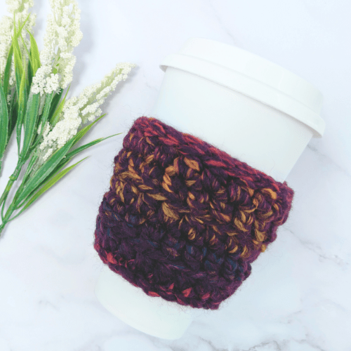 Crochet Cup Cozy Sleeve – Handmade Reusable Coffee Sleeve - Harvest - BlueRhubarb