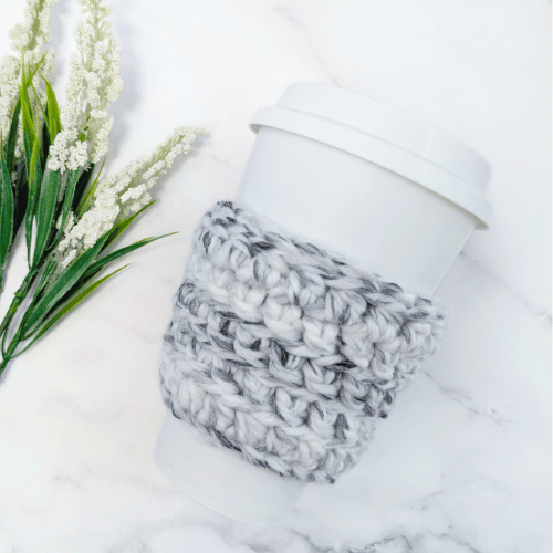 Crochet Cup Cozy Sleeve – Handmade Reusable Coffee Sleeve - Marble - BlueRhubarb