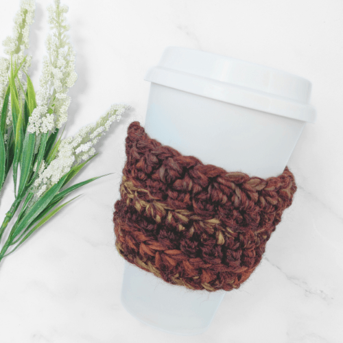 Crochet Cup Cozy Sleeve – Handmade Reusable Coffee Sleeve - Sequoia - BlueRhubarb
