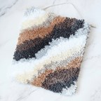 Handmade DIY Latch Hook Kit - Neutral Earth Tones - Modern Fiber Art