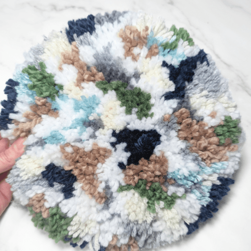 Handmade DIY Round Latch Hook Kit - Cottage