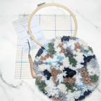Handmade DIY Round Latch Hook Kit - Cottage