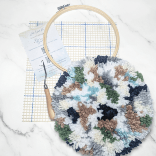 Handmade DIY Round Latch Hook Kit - Cottage