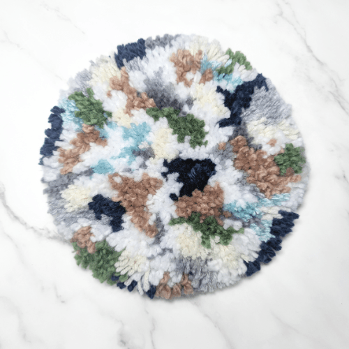 Handmade DIY Round Latch Hook Kit - Cottage