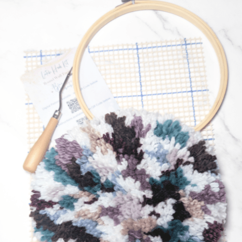 Handmade DIY Round Latch Hook Kit - Mid - Century Modern