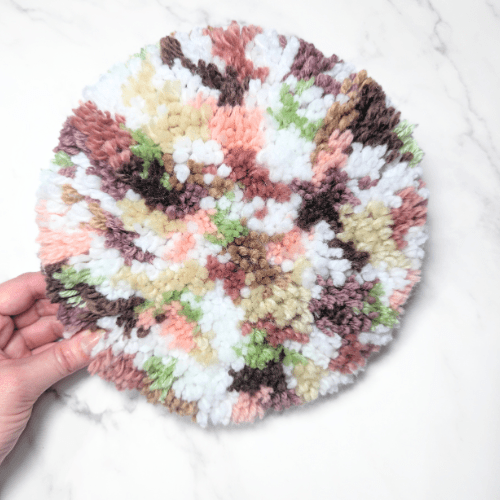 Handmade DIY Round Latch Hook Kit - Neutral Boho