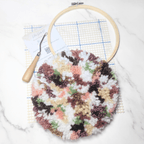 Handmade DIY Round Latch Hook Kit - Neutral Boho