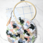 Handmade DIY Round Latch Hook Kit - Neutral Coastal