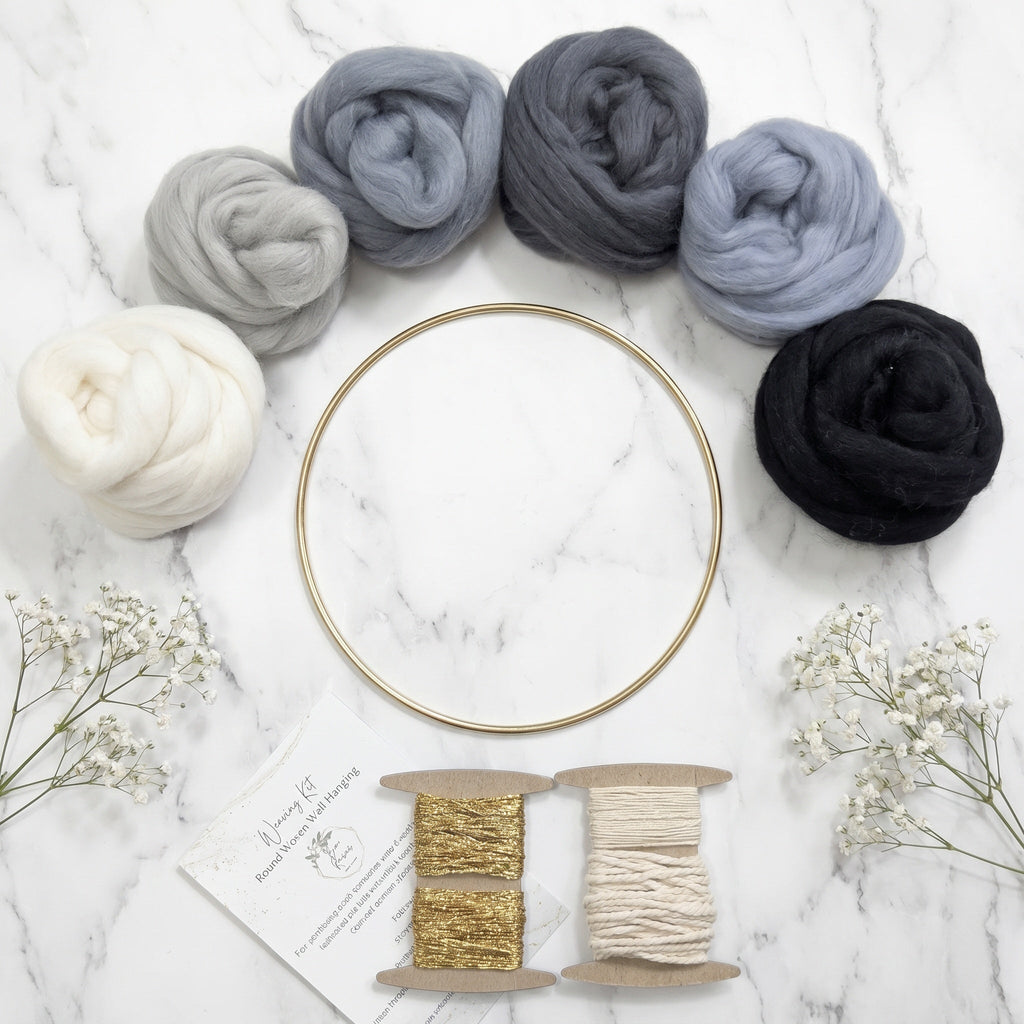 Handmade DIY Weaving Kit For Beginners - Black Monochromatic