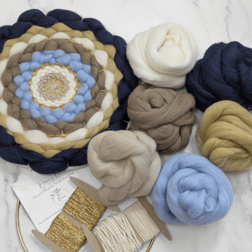 Handmade DIY Weaving Kit For Beginners - Neutral Blues