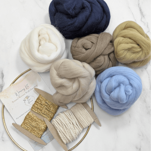 Handmade DIY Weaving Kit For Beginners - Neutral Blues