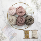 Handmade DIY Fiber Wall Art DIY Weaving Kit For Beginners - Neutral Blush Tones