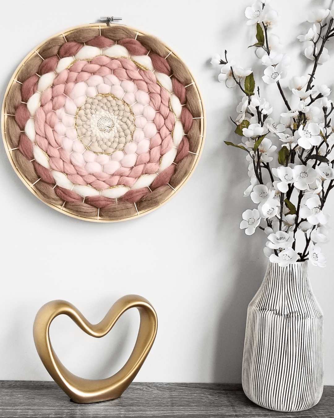 Handmade DIY Fiber Wall Art DIY Weaving Kit For Beginners - Neutral Blush Tones