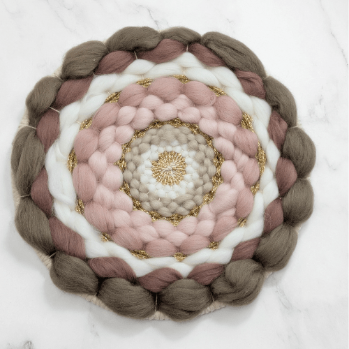 Handmade DIY Fiber Wall Art DIY Weaving Kit For Beginners - Neutral Blush Tones