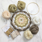 Handmade DIY Fiber Wall Art DIY Weaving Kit For Beginners - Neutral Yellow Tones