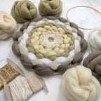 Handmade DIY Fiber Wall Art DIY Weaving Kit For Beginners - Neutral Yellow Tones