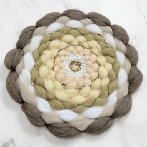 Handmade DIY Fiber Wall Art DIY Weaving Kit For Beginners - Neutral Yellow Tones