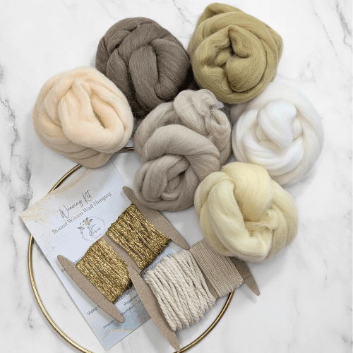 Handmade DIY Fiber Wall Art DIY Weaving Kit For Beginners - Neutral Yellow Tones