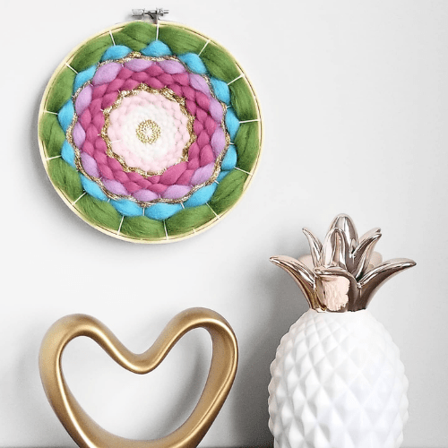 Handmade DIY Fiber Wall Art DIY Weaving Kit For Beginners - Pastel Rainbow