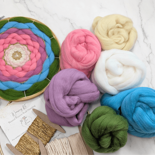 Handmade DIY Fiber Wall Art DIY Weaving Kit For Beginners - Pastel Rainbow