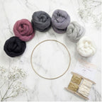 Handmade DIY Fiber Wall Art DIY Weaving Kit For Beginners - Smokey Purple Tones