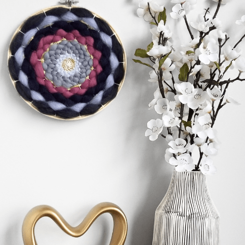 Handmade DIY Fiber Wall Art DIY Weaving Kit For Beginners - Smokey Purple Tones