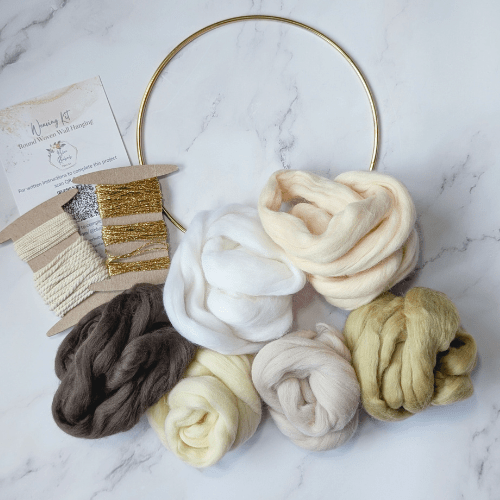 DIY Weaving Kit - Neutral Yellow Tones - Signature Gold Threads Kit - BlueRhubarb