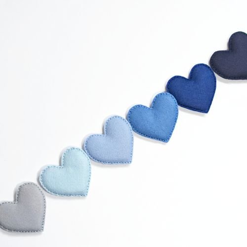 Handmade Felt Heart Garland | Felt Heart | Wall Decor | Blues