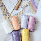 Handmade DIY Latch Hook Kit - Soft Spring Pastel Palette - Modern Fiber Art
