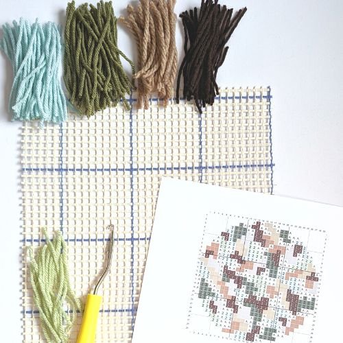 DIY Kit | Fiber Art Kit | Latch Hook | Latch Hook Kit - BlueRhubarb