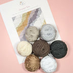 Handmade DIY Latch Hook Kit - Neutral Earth Tones - Modern Fiber Art