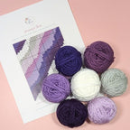 Handmade DIY Latch Hook Kit - Purple Palette - Modern Fiber Art