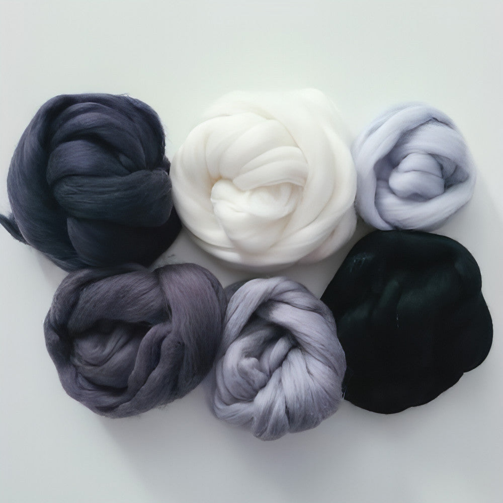 DIY Weaving Kit | Gold Threads Round Weave | 12" Black/Grey/White - BlueRhubarb