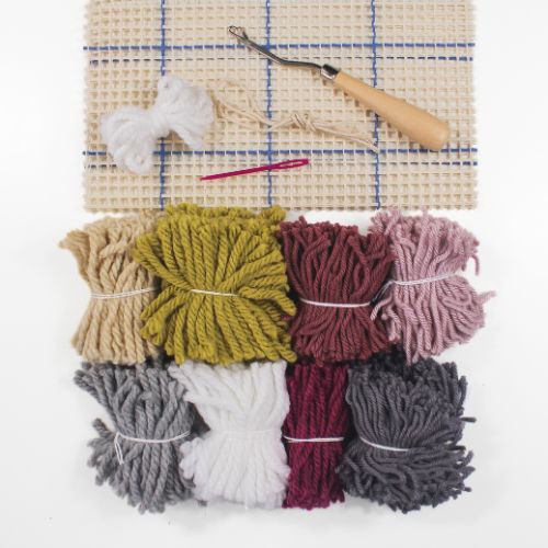Latch Hook Tapestry DIY Kit | Fiber Art Kit | Abstract Latch Hook | Latch Hook Kit - BlueRhubarb