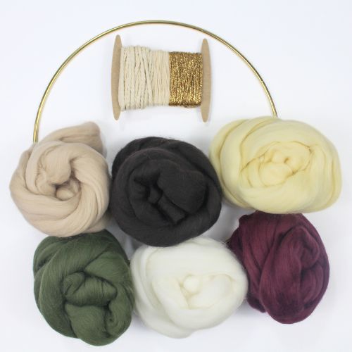 Weaving Kit | Gold Threads | Round Wall Hanging | DIY - BlueRhubarb
